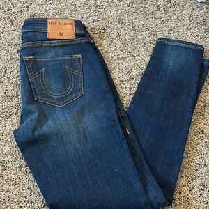 True religion Halle mid rise super skinny size 27. Front has fringe seam NWOT